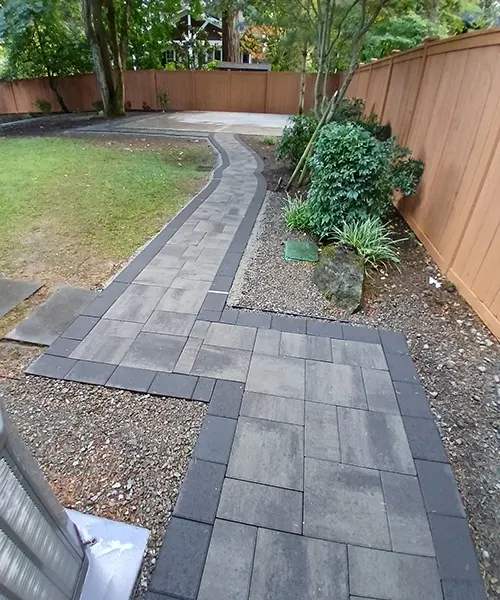 Custom Curved Paver Walkway Installation in Bellevue 